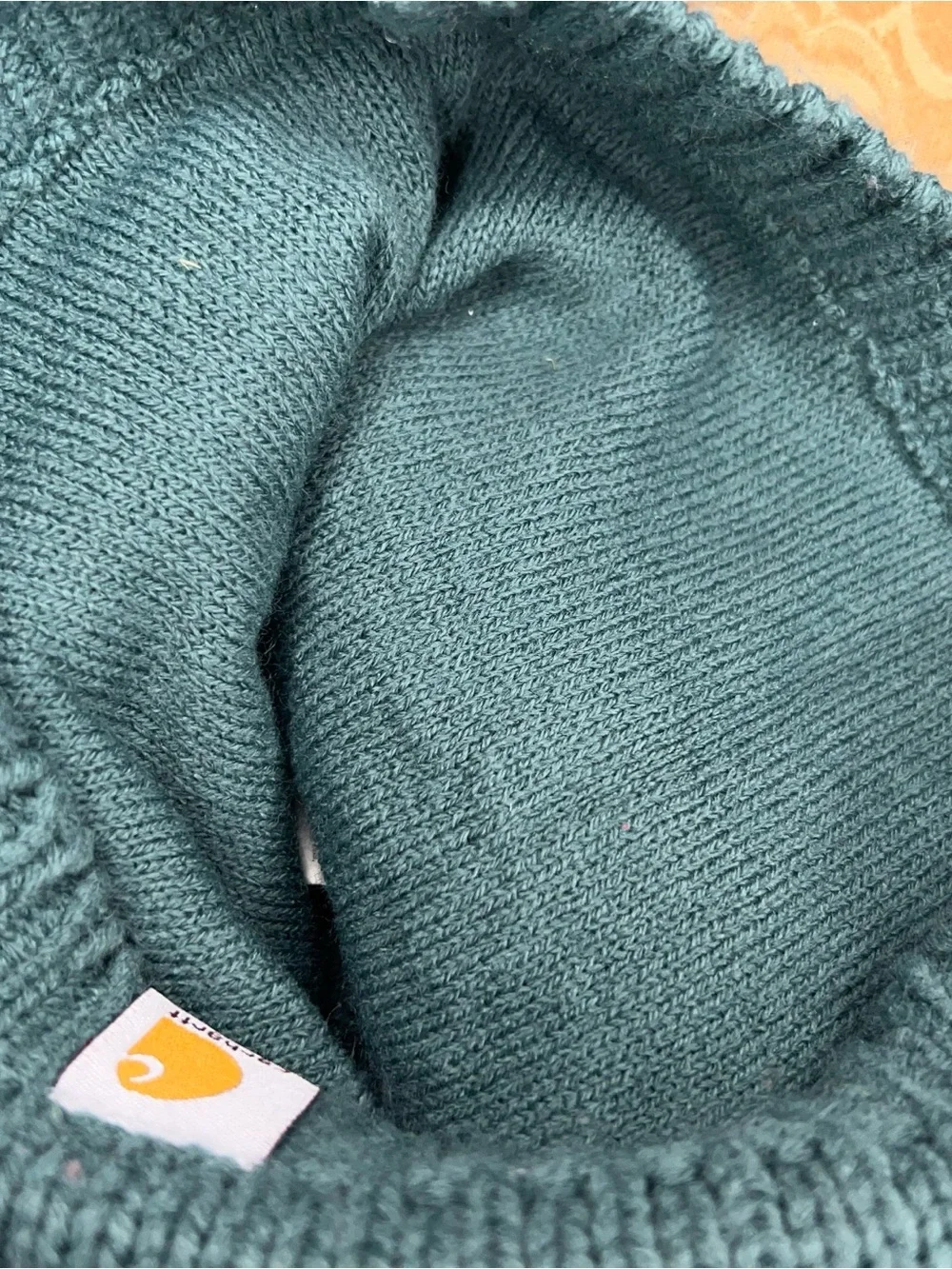 Set Of 2 Carhartt Beanie Knit Hats Women Brown Pink Blue Fleece Lined Cable Knit